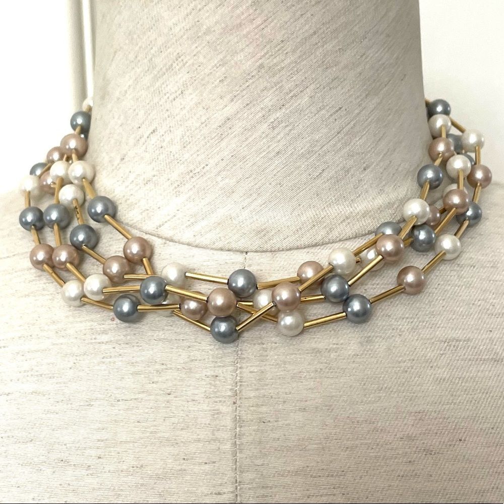 Avon faux Pearl multi strand necklace